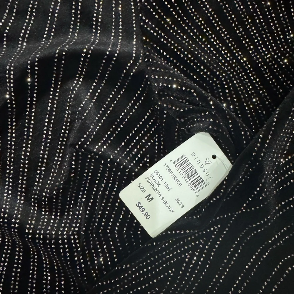 ‼️SOLD‼️New Women’s Mini To The Nines Black Glitter Velvet‎ Dress-Size Medium - Picture 5 of 13